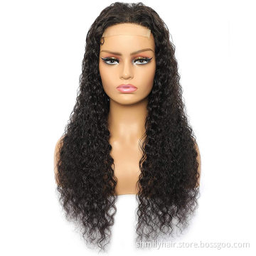 Malaysian Virgin Hair Vendor 4*4 French Lace Human Hair Closure Wig 10A Quality Remy Virgin Brazilian Hair Kinky Curly Wig